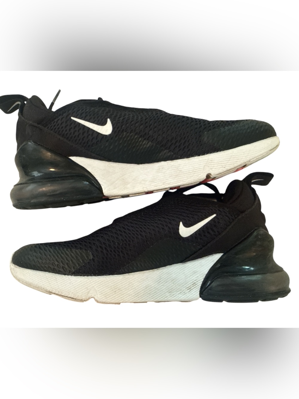 Nike Air Max 270 Kids Black White Running Sneakers - Size 2.5Y
